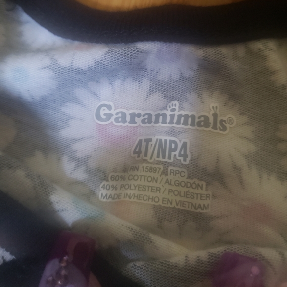 GIrls Garanimals Black & White Colorful 4T Floral Print - Picture 2 of 3